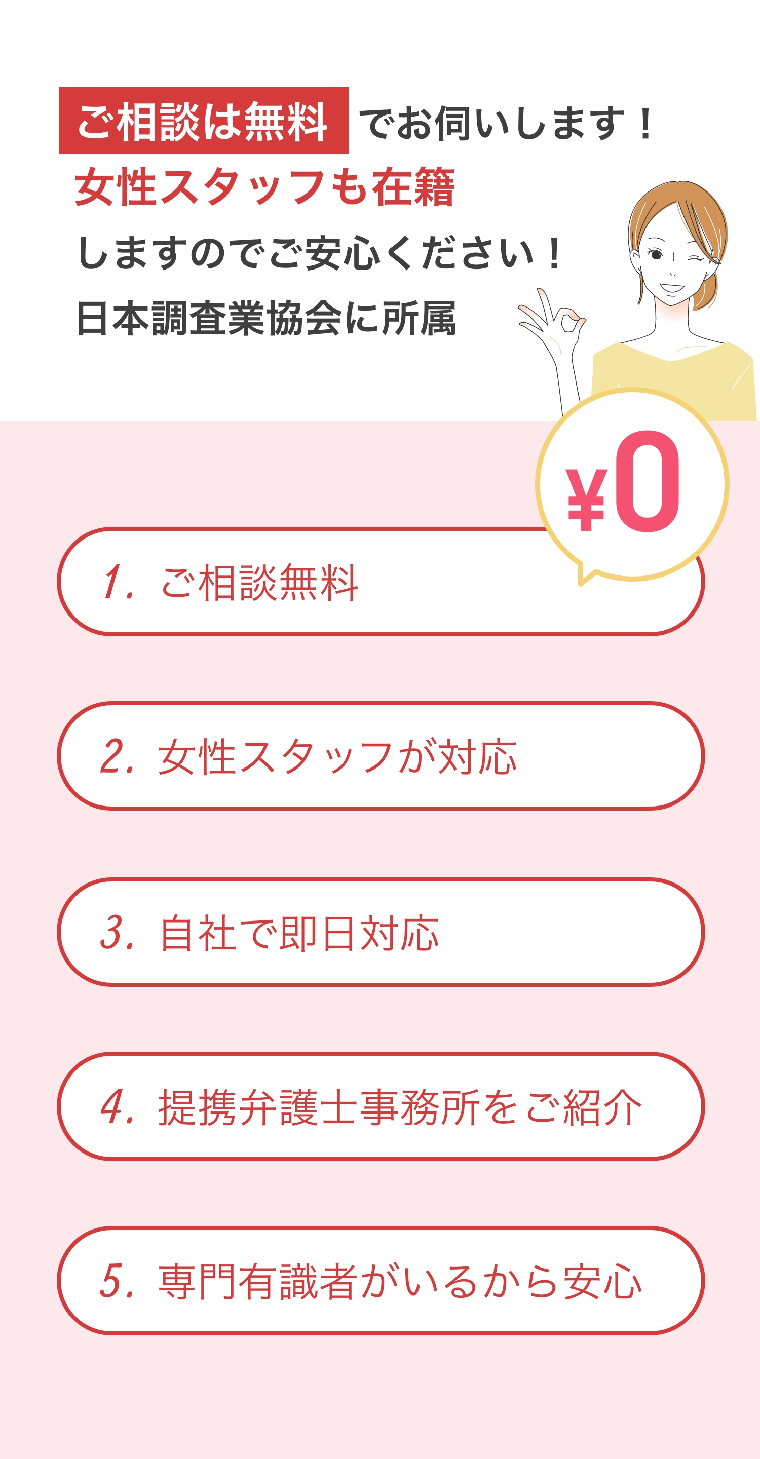 探偵事務所への相談無料